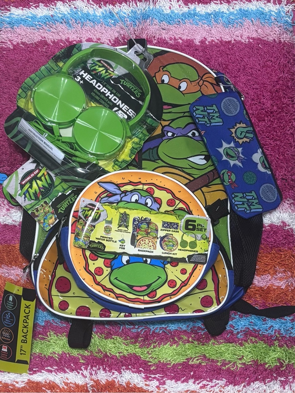 Teenage Mutant Ninja Turtles Green Kids Backpack & Accessory Set